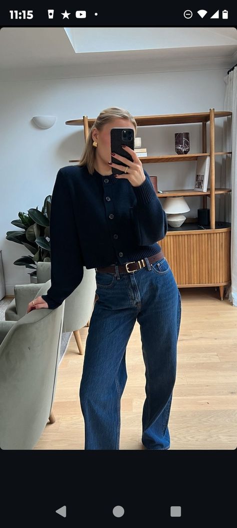 Dark Denim Jeans Outfit, Elevated Casual Outfit, Outfit Jeans, Cardigan Outfits, Outfit Inspo Fall, Work Attire, Fall 2024, Fall Winter Outfits, Daily Outfits