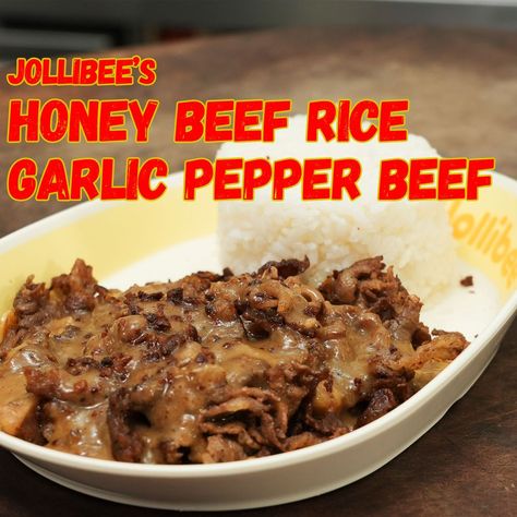 Jollibee Cancelled Menu | Jollibee, menu | Jollibee Cancelled Menu | By Ninong Ry | The beef that we will use is this bro beefstoko next we need in our garlic pepper beep is garlic bro I chose non-state stick pan whatever you have in there let's heat it until it's not too much it's hot medium hit we can put our garlic as long as it doesn't brown enough we can put our meat do'n? Let's keep it a little by little let's cut those meats apart. Then bro our garlic pepper beef will be garlic pepper beef you put beef there then pepper let's put pepper a bit a lot of pepper bro I really like pepper ah really you? Of course, you will also buy from pepper? Yes day, noon, night you can be Japanese, you can be Filipino it doesn't matter where you come from it's Japanese osyo sa ilagay natin. Then this Beef And Rice, It's Hot, Choose Me, Garlic, Let It Be, Stuffed Peppers