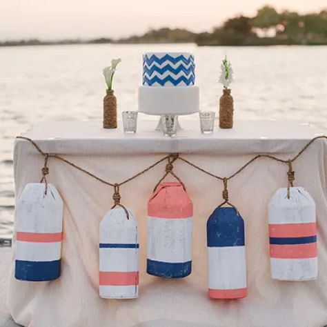 Garland + Backdrops - Green Wedding Shoes Buoy Decor, Canvas Drop Cloths, Nautical Diy, Nautical Birthday, Nautical Party, Nautical Baby Shower, Beach Diy, Nautical Baby, Seaside Wedding