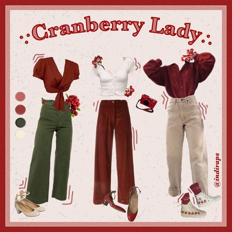 Cozy Christmas Outfits Aesthetic, Green And Red Outfit Aesthetic, Cranberry Outfits, Red And Green Outfit, Red Pants Outfit, Christmas Content, Christmas Fashion Outfits, Taylor Swift Tour Outfits, Academia Outfits