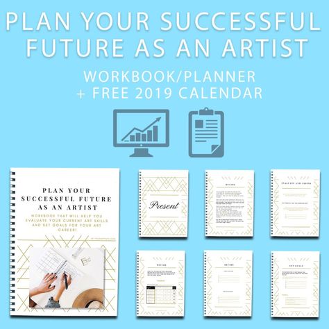 Plan Your Successful Future As An Artist - Workbook/Planner + Free Calendar – YourArtPath Artist Planner, Artist Goals, Goal Sheets, Dream Life Goals, Goals Sheet, Goals Life, Life Goals Pictures, Art Skills, Creative Planner