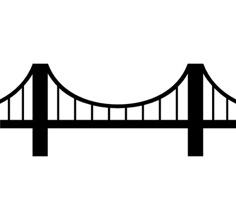 Vincent Thomas Bridge - Free Monuments icons Bridge Doodle, Small Bridge Tattoo, Bridge Illustration Simple, Bridge Vector, Bridge Clipart, Bridge Icon, Turtle Silhouette, Knight On Horse, Silhouette Clip Art