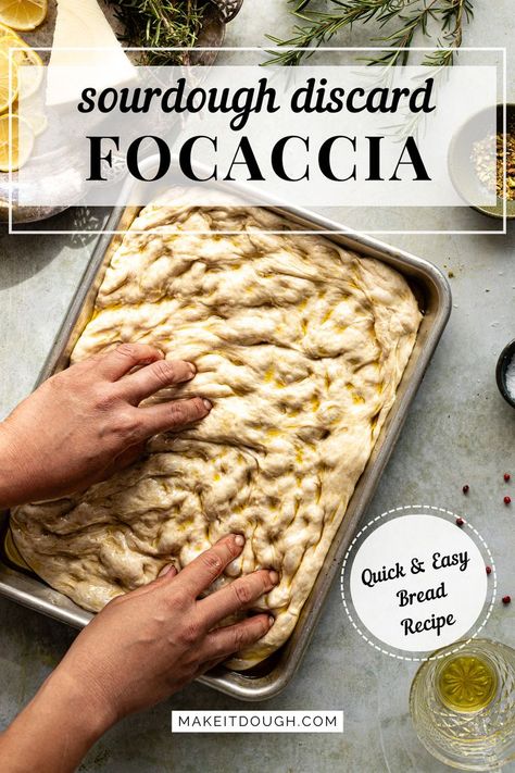 Discard Focaccia, Sourdough Discard Focaccia, Dough Starter Recipe, Foccacia Recipe, Easy Sourdough Bread Recipe, Recipe Using Sourdough Starter, Bread From Scratch, Foccacia Bread, Focaccia Bread Recipe