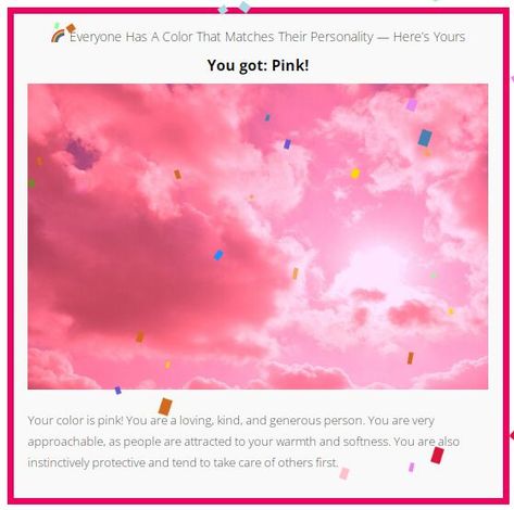 🌈 Everyone Has A Color That Matches Their Personality — Here’s Yours: Pink! ♥ What Color Am I, Beer Taster, Fun Test, Rainbow Food, Color Test, Your Spirit Animal, Desert Island, All About Me!, A Color