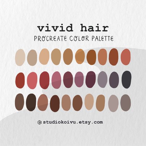 PROCREATE COLOR PALETTE // Vivid Hair // 30 colors for iPad Procreate digital art illustration drawing // .swatches file download Hair Colour Palette Digital Art, Procreate Templates, Hair Procreate, Hair Color Palette, Safari Browser, Vivid Hair, Procreate Color Palette, Ipad Procreate, Procreate Brushes Free