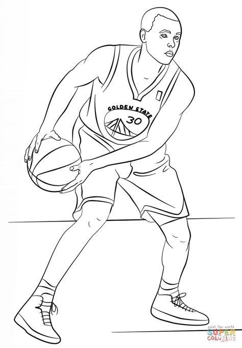 Stephen Curry Coloring Pages Printable Golden State Warriors Logo, Stephen Curry Basketball, Stephen Curry Pictures, Sports Coloring Pages, Nba Stephen Curry, Coloring Page Ideas, Color Magic, Page Ideas, Basketball Player