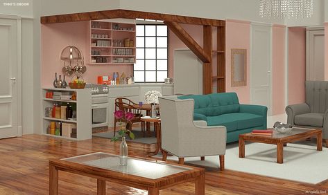 Here’s How Monica’s Apartment Would Look in the 1920s Through the 1980s | Apartment Therapy 1980s Apartment, 1980s Home Decor, 1980s House, 1980s Home, West Village Apartment, Friends Apartment, Retro Things, Scandi Chic, Sweet Home Alabama