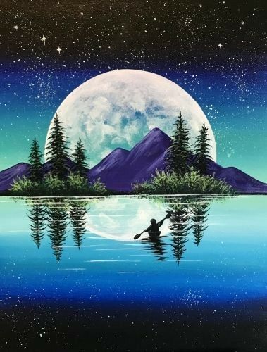 Art Paint Party, Oil Painting Lessons, Waterfall Paintings, Lake Painting, Simple Acrylic Paintings, Nature Art Painting, Creative Painting, Mountain Paintings, Diy Canvas Art Painting