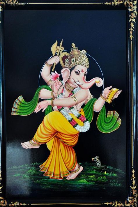 8. Lord Ganesha in dancing pose. Human Postures, Dancing Pose, Dancing Ganesha, Ganesha Drawing, Ganesh Art Paintings, Shri Ganesh Images, Happy Ganesh Chaturthi Images, Indian Art Gallery, Miniature Paintings