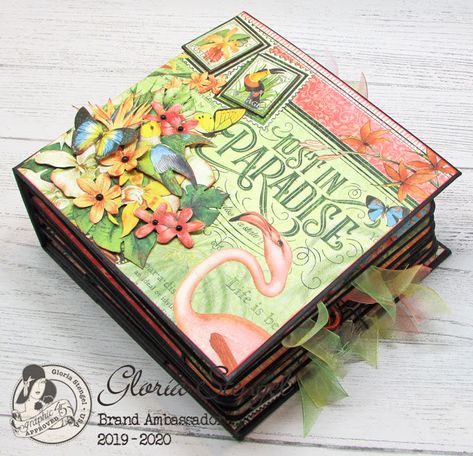 Scrapbook Albums Tutorial, Lost In Paradise, Mini Album Tutorial, Memory Album, Scrap Album, Scrapbooking Album, Mini Scrapbook, Mini Scrapbook Albums, Album Book