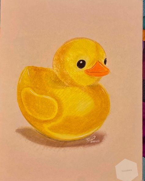 #prismacolor#drawing#art#duck#yellow#tonedtan#art Cute Rubber Duck Drawing, Yellow Duck Drawing, Ducks Drawing, Duck Draw, Draw Duck, Rubber Duck Drawing, Duck Drawings, Teddy Drawing, Silly Birds