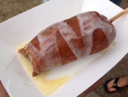 Deep Fried Butter and Other State Fair Food | Epicurious.com Flowy White Shirt, Deep Fried Snickers, Fried Snickers, Deep Fried Butter, Sean Cassidy, Minnesota State Fair Food, Carnival Eats, Carnival Foods, Deep Fried Desserts