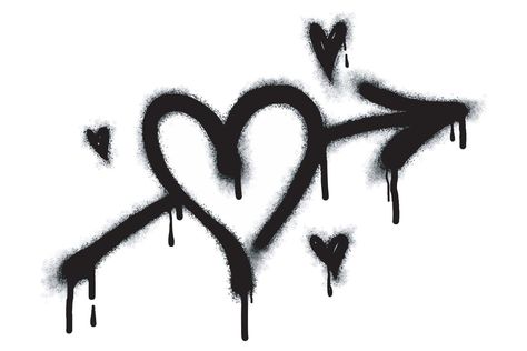 Spray graffiti heart sign painted in black on white. Love heart drop symbol. isolated on a white background. vector illustration Heart Graffiti Art, Heart Icons Aesthetic, Graffiti Clipart, Graffiti Symbols, Graffiti Type, Graffiti Art Drawings, Graffiti Hearts, Easy Graffiti, Tattoo Graffiti