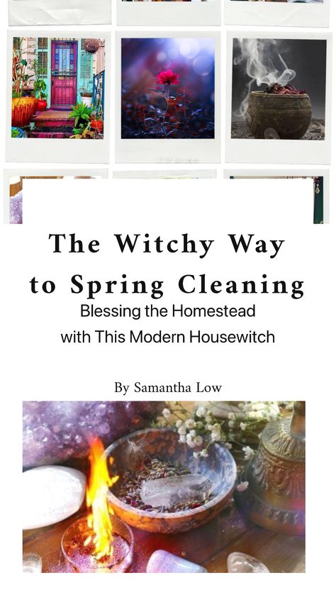 Ostara Spring Cleaning, Witchcraft Cleaning House, Witchy Ways To Protect Your Home, Witchy Cleaning Home, Witchy Spring Decor, House Witch Magic, Witchy Home Tips, Witchy House Tips, Witchy Homemaking