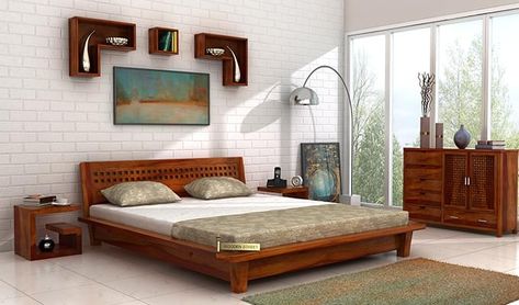 Get the best furniture for your dream home at low prices from Wooden Street. If you are looking for bedroom furniture, living room furniture, bar furniture, dining room furniture, you can be sure to find it all our best furniture store in Ahmedabad. Bedroom Design Elegant, Low Floor Bed, Unique Bed Design, Simple Furniture Design, Simple Bed Designs, Platform Bed Designs, Double Bed Designs, Bedroom Minimalist, Wooden Bed Design