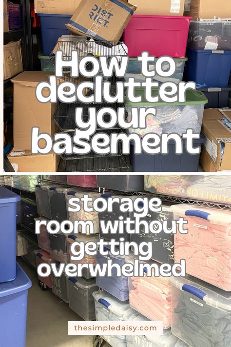 How to organize & declutter a storage room and avoid overwhelm. Organizing a storage room can be a daunting task, but with a systematic approach, it becomes much more manageable. Here’s a guide to help you organize and declutter a storage room effectively one step at a time. Organization For Storage Room, Storage Room In House, Small Basement Organization, How To Organize Your Basement, How To Organize Basement Storage, How To Organize A Storage Room, Organizing A Storage Unit, How To Organize Basement, How To Organize Storage Room