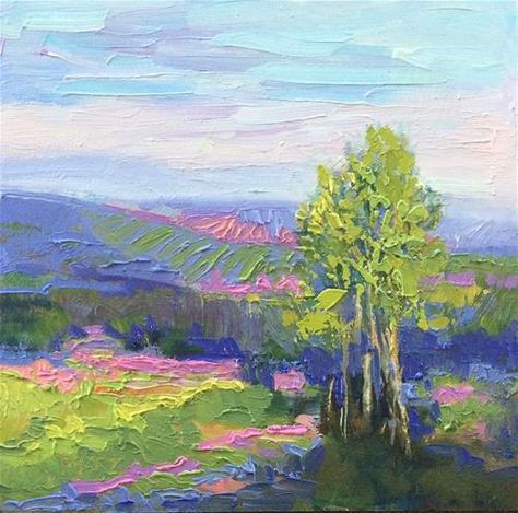 Kevin Fitzgerald Paintings, Jenne Fitzgerald, Impressionist Forest Painting, Palette Painting, Countryside Paintings, Painting Trees, Abstract Impressionism, Mountain Landscape Painting, Acrylic Painting Flowers