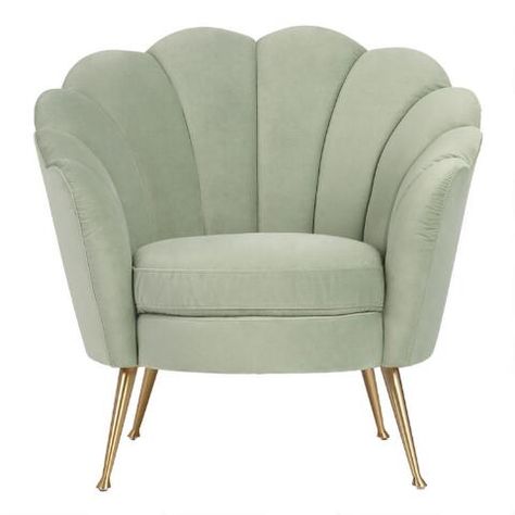 Green Bedroom Chair, Sage Green Chair, Sage Interior, Sage Green Furniture, Green Accent Chair, Green Velvet Chair, Sage Green Bedroom, Fashion Moodboard, Green Furniture