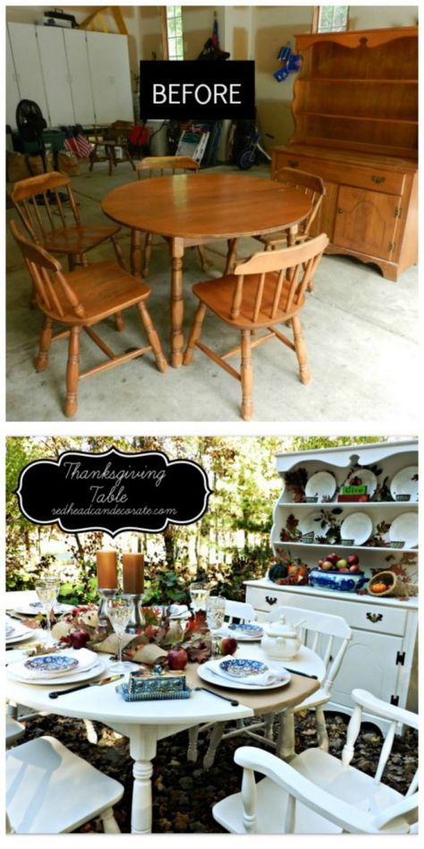 Oval Kitchen Table, Kitchen Table Makeover, Kitchen Design Diy, Thanksgiving Tablescapes, Table Makeover, Coaster Furniture, Dining Room Set, Dining Areas, Redo Furniture