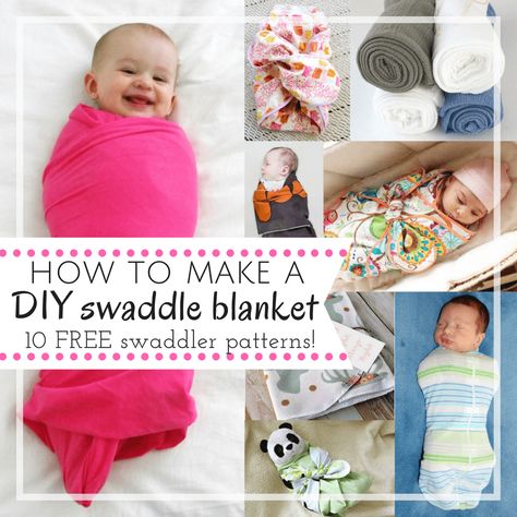 How to Make a Swaddle Blanket with 10 FREE DIY Patterns Swaddle Tutorial, Baby Blanket Diy, Swaddle Blanket Pattern, Baby Swaddle Pattern, Baby Sewing Patterns Free, Trendy Baby Blankets, Diy Baby Blanket, Diy Baby Gifts, Muslin Swaddle Blanket