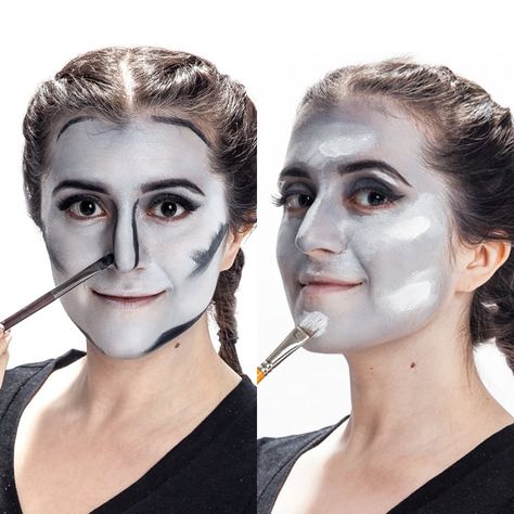 Contouring 101 Black Contour Makeup, Prince Makeup, Black And White Makeup, Black Contour, Under Eye Makeup, Matte Primer, What Is Halloween, Easy Costume, Clever Halloween Costumes