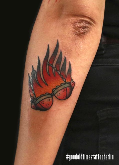 Burning Bra Tattoo, Controversial Tattoos, Bra Tattoo, Good Old Times, Roller Girl, Tat Ideas, All Tattoos, Maple Leaf Tattoo, Cool Tattoos