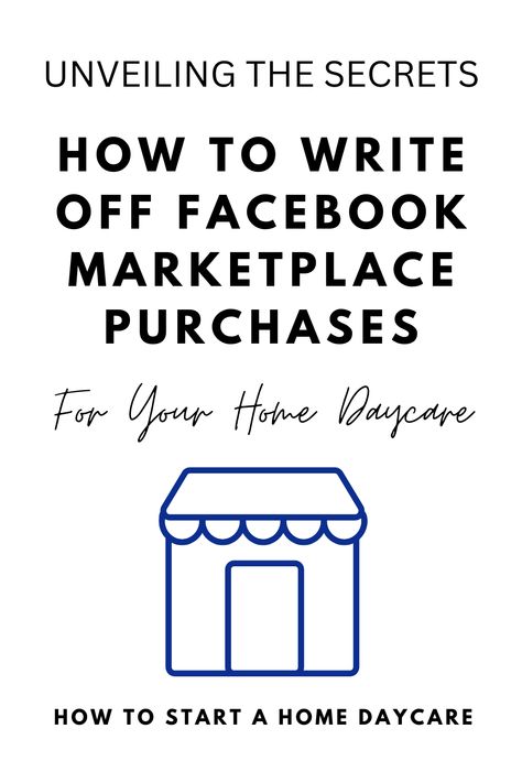 Thinking of starting a daycare? Learn whether you can write off purchases you make on Facebook Marketplace when it comes to your taxes! Check out this article from How To Start A Home Daycare to find out! Tax Write Offs, Starting A Daycare, Childcare Business, Family Child Care, Daycare Providers, Home Daycare, Facebook Marketplace, Child Care, Early Childhood Education