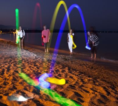 LED Glow-in-the-dark Bocce Ball Campfire Ideas, Bocce Ball Court, Dark Beach, Bocce Ball, Beach Games, Yard Games, Lawn Games, Camping Games, Beach Toys