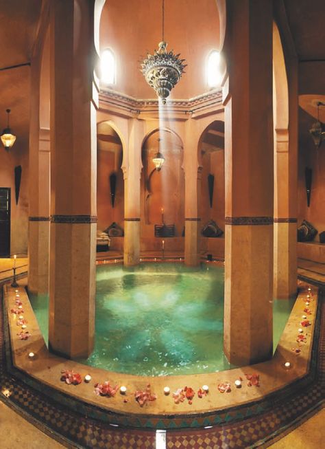 Moroccan Spa, Morocco Tourism, Moroccan Bath, Luxury Hotel Spa, Japanese Onsen, Dreams Spa, Moroccan Inspiration, Pretty Bathrooms, Traditional Baths