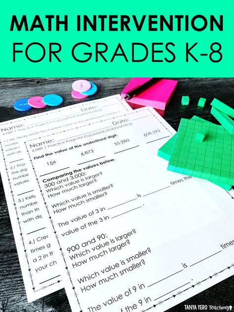 Math Intervention Kindergarten, Math Interventionist, Math Intervention Activities, Rti Interventions, Math Rti, Intervention Classroom, Elementary Math Classroom, 6th Grade Math, Math Intervention