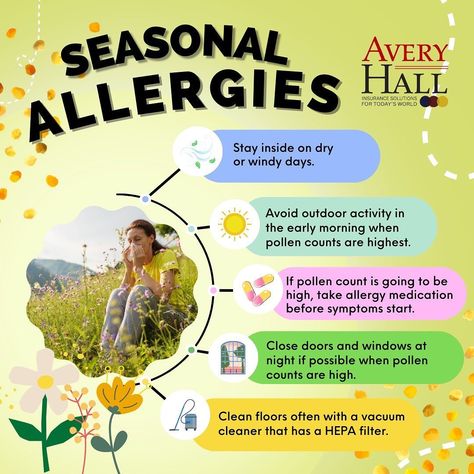 Seasonal allergies got you down? 🤧 Here are some tips to help you sneeze less and enjoy the weather more! 🌸 #seasonalallergies #springfever #achoo Seasonal Allergies, Spring Fever, Windy Day, April 22, New Media, Floor Cleaner, My Account, Spring Season, Media Post