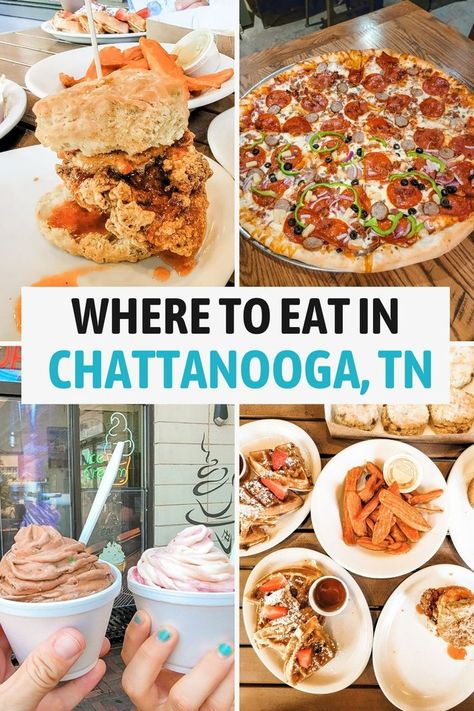 Looking for the best places to eat in Chattanooga, Tennessee? Look no further! Our top 6 favorite restaurants in the city will leave you craving for more. From classic Southern fare at Tulepo Honey Cafe to the delicious pizza at Goodfellas Pizza, we’ve got you covered. But wait, there’s more! We’ll also tell you what to expect and the places we’re not fond of. Come and explore the vibrant food scene of Chattanooga, Tennessee, which is quickly becoming one of the top foodie US destinations. Chattanooga Tennessee Restaurants, Rock City Chattanooga, Chattanooga Restaurants, Tennessee Food, Honey Cafe, Vibrant Food, National Park Vacation, Chattanooga Tennessee, City Restaurants