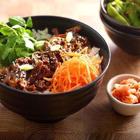 donburi | wagamama Beef Donburi Recipe, Vegan Recipes Italian, Chicken Donburi, Wagamama Recipe, Donburi Recipe, Paleo Guide, Dairy Snacks, Cereal Grain, Meat Cooking