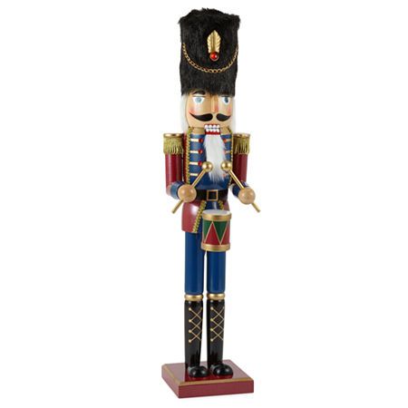 Decorate your home with festive cheer thanks to this North Pole Trading Co. nutcracker figure. Made from wood with metallic gold details, this drummer nutcracker will look great on any countertop or table as part of your Christmas decorations.Features: Lace TrimUse: IndoorMeasurements: 5.31 Width/Inches, 24 Height/Inches, 5.7 Depth/InchesWeight (lb.): 2.5 LbBase Material: 90% Wood, 5% Other 5% Or Less, 5% PolyesterFinish: PrintedCare: Wipe CleanDecor Styles: ScandinavianMaterial: WoodCountry of Drummer Nutcracker, Nutcracker Drummer, Nutcracker Ideas, Wood Nutcracker, Nutcracker Figures, Crafting Ideas, North Pole, Nutcracker, Gold Details