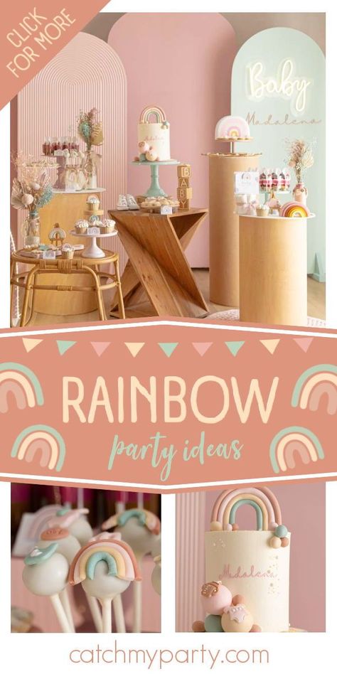 Pastel Rainbow Baby Shower Theme, Muted Rainbow Baby Shower Ideas, Rainbow Boho Baby Shower Ideas, Rainbow Theme Baby Shower Ideas, Pastel Rainbow Baby Shower Ideas, Love Baby Shower Theme, Rainbow Themed Baby Shower Ideas, Baby Shower Rainbow Theme, Boho Rainbow Baby Shower Ideas