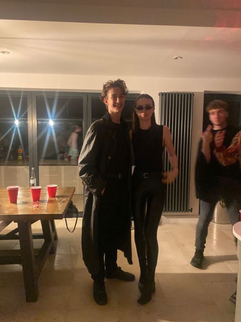 Neo And Trinity Halloween Costume, Trinity Costume Halloween, Neo And Trinity Costume, Trinity Costume, Neo And Trinity, Matrix Costume, Couples Halloween Outfits, Spooky Szn, Couples Halloween