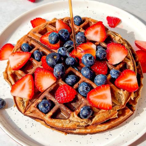 Red Lentil Waffle - That Vegan Babe Red Lentil Waffles, Lentil Waffles, High Protein Waffle Recipe, Gina Livy, Peanut Butter Cheesecake Bars, Protein Breakfasts, Rich Recipes, 30g Protein, Vegan Nutella