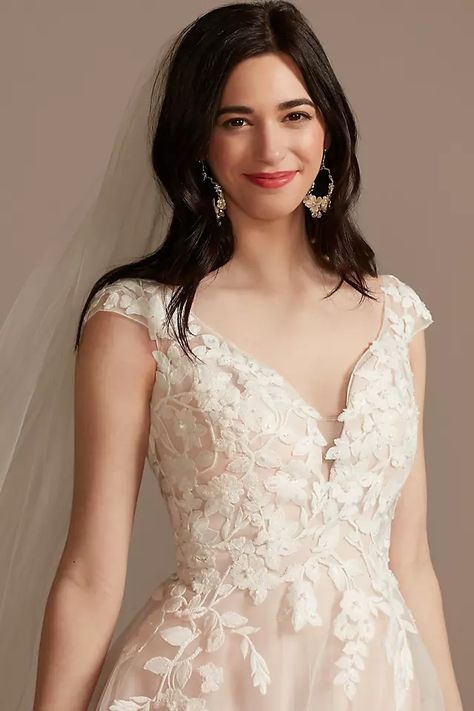 Wedding Dresses - As Is Cap Sleeve Tulle Ball Gown Wedding Dress Style # AI10013035 – View Image 3 David Bridal, Tulle Ball Gown Wedding Dress, Bridal Cap, Davids Bridal Wedding Dresses, Tulle Ball Gown, Gown Wedding, Wedding Coordinator, Davids Bridal, Wedding Dress Styles