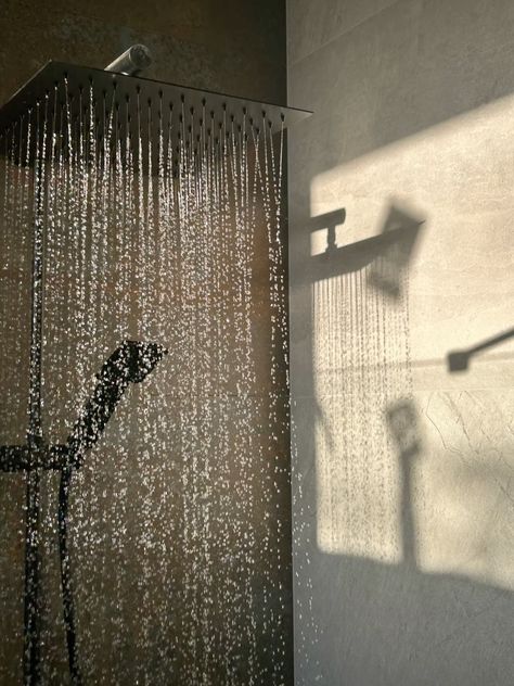 #shower #aesthetic #morning #morningshower #clean #showering Shower With Sunlight, Rainfall Shower Aesthetic, Morning Bath Aesthetic, Clean Girl Shower Aesthetic, Clean Shower Aesthetic, Rain Shower Aesthetic, Fresh Morning Aesthetic, Cold Showers Aesthetic, Clean Day Aesthetic