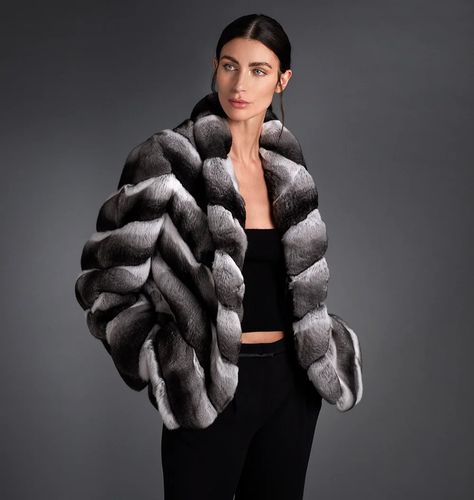 AMANDINE Chinchilla Jacket. Length 72 cm. Made in Italy. Chinchilla Fur, Italy, Instagram