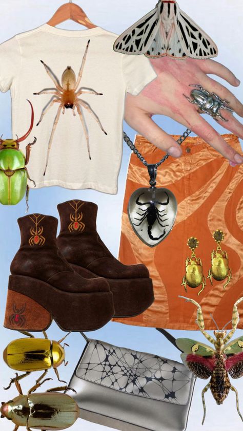 Bug themed outfit 🪲 Bug Themed Clothes, Bug Themed Outfit, Bug Aesthetic Outfit, Animal Themed Outfits, Bug Outfit Aesthetic, Bug Themed Room, Dirt Aesthetic, Bug Clothes, Bug Outfit