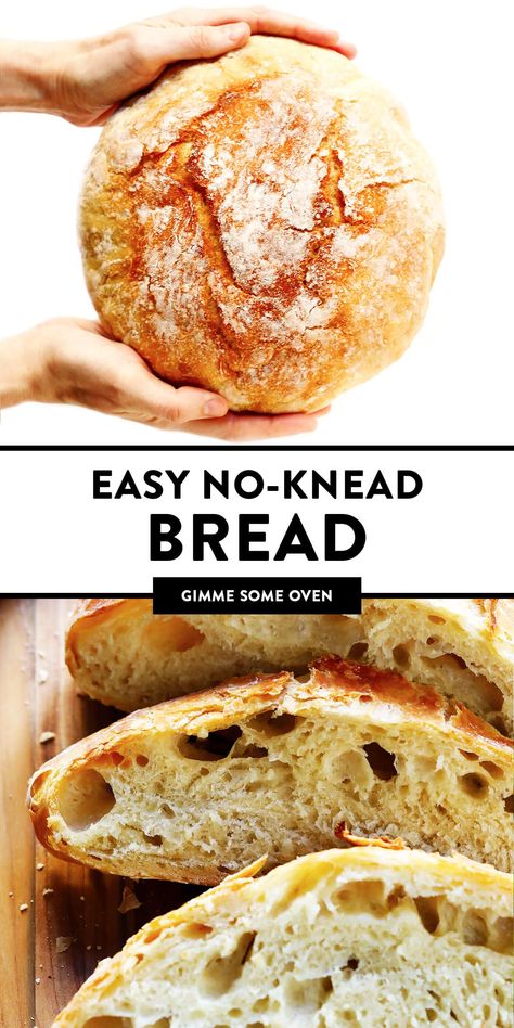 The BEST No Knead Bread recipes -- the traditional (overnight) method or a faster (2-hour) method. Both yield the most delicious crusty homemade bread loaves that are easy to make with minimal hands-on prep time. | gimmesomeoven.com #bread #noknead #easy #side #vegan #vegetarian #homemade No Knead Bread Recipes, Homemade Bread Loaf, No Knead Bread Recipe, Bread Loaves, Pudding Chia, Knead Bread Recipe, Artisan Bread Recipes, Knead Bread, Gimme Some Oven