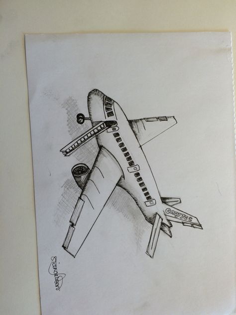 Aeroplane Drawing Easy, Aeroplane Sketch, Spidey Drawings, Aeroplane Drawing, W Drawing, Creative Beach Pictures, Fly Drawing, Cute Drawings Of Love, Drawing Scenery