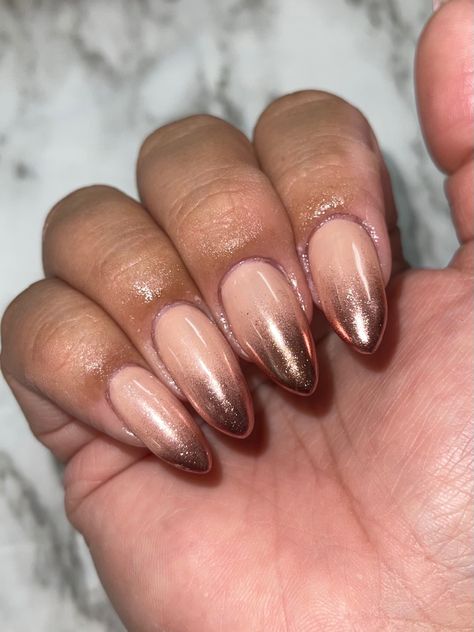 Ombre Chrome, Nails Pictures, Ombre Chrome Nails, Nails Images, Bronze Nails, Dark Ombre, Copper Nails, Fun Nail Colors, Chrome Nails Designs