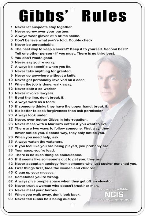 Ncis Rules, Ncis Gibbs Rules, Gibbs Ncis, Gibbs Rules, Keep It To Yourself, Small Business Branding, You Lied, Second Best, Ncis