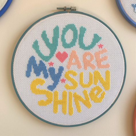 You Are My Sunshine - Cross Stitch PDF Pattern - Baby Nursery Kids Bedroom Wall Art - Handmade gift - Instant Download - Sunshine Cross Stitch, Cross Stitch Patterns Free Easy, Cross Stitch Patterns Free Disney, Cross Stitch Nursery, Kids Bedroom Wall Art, Cross Stitch Quotes, Small Cross Stitch, Beading Patterns Free, Pola Kristik