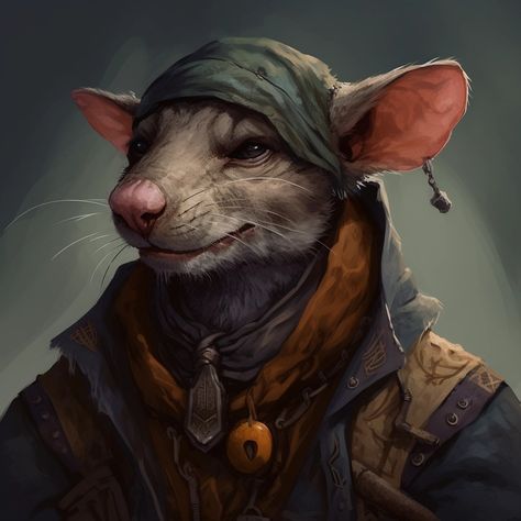 My Images Rat Gunslinger, Rat Dnd Character, Ratfolk Character Art, Ratfolk Dnd, Rat Pirate, D&d Character Design, Rat People, Dnd Fanart, Npc Art