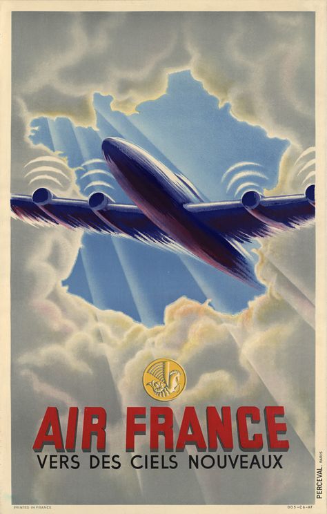 Airplane Poster, Vintage Airline Posters, France Poster, Aviation Posters, Classic Art Prints, Travel Ads, Vintage Advertising Posters, Vintage Airlines, Vintage Aviation