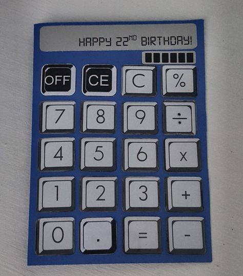 Nerdy calculator birthday card Birthday Cards For Math Teachers, Birthday Card For Maths Teacher, Birthday Card For Teacher From Students Diy, Birthday Card Ideas For Teachers Simple, Happy Birthday Math Teacher, Math Birthday Card, Tarot Card Birthday, Computer Birthday, Handmade Teachers Day Cards