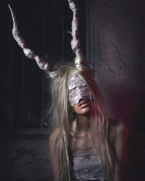 beautiful.bizarre Horns Photography, Horned Mask, Dark Beauty Magazine, Mask Aesthetic, Halloween Zombie, Fantasy Photography, Beauty Magazine, Dark Photography, Dark Beauty